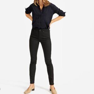 Everlane Mid Rise Black Skinny Denim Jeans Sz 25 Ankle P278